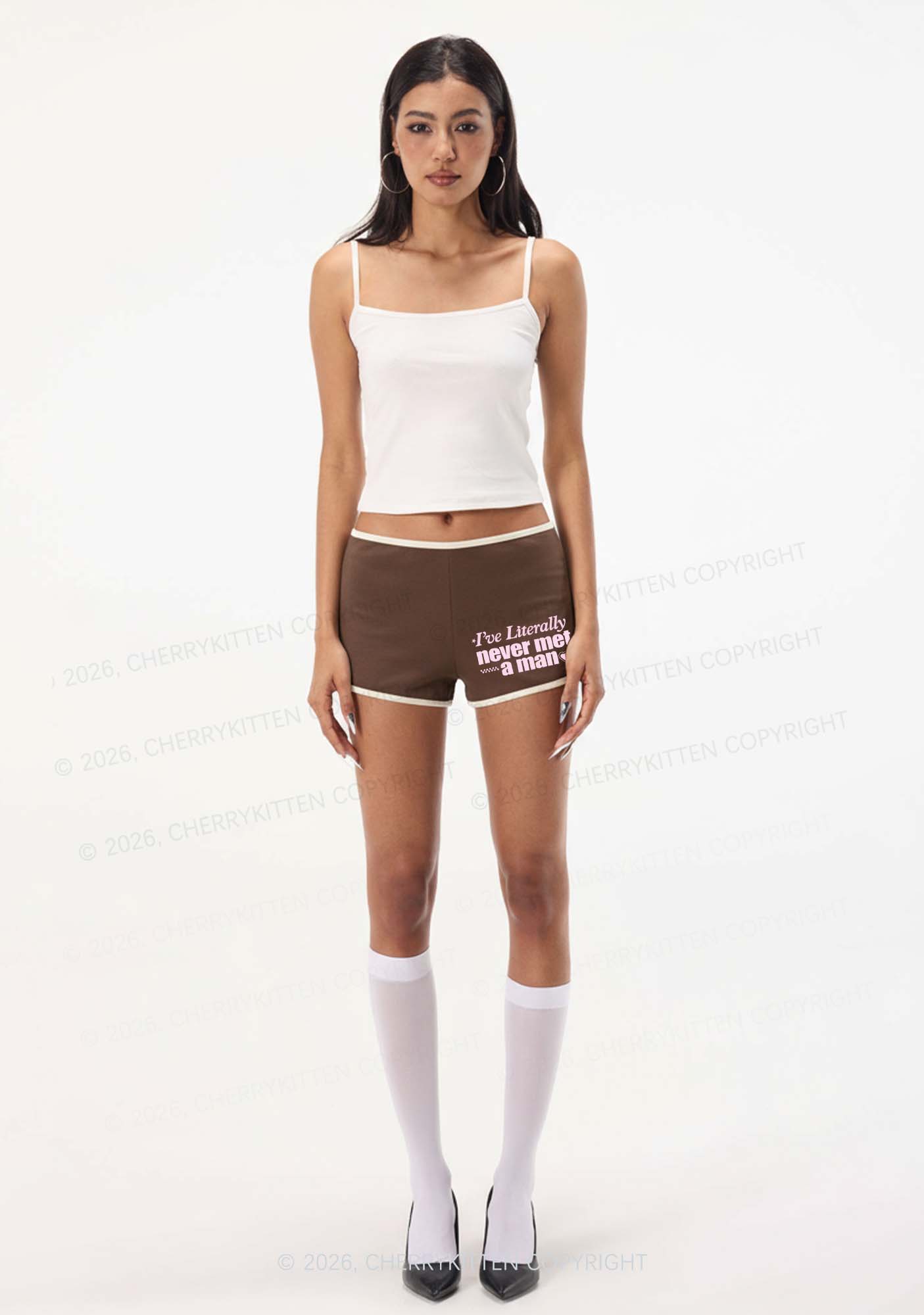 Never Met A Man Pride Y2K Booty Shorts Cherrykitten