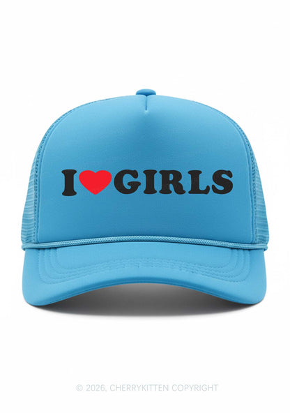 I Love Girls Pride Y2K Trucker Hat Cherrykitten