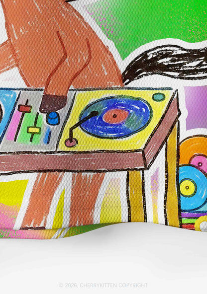 Rainbow K DJ Pony Y2K Crop Sport Jersey Shirts Cherrykitten