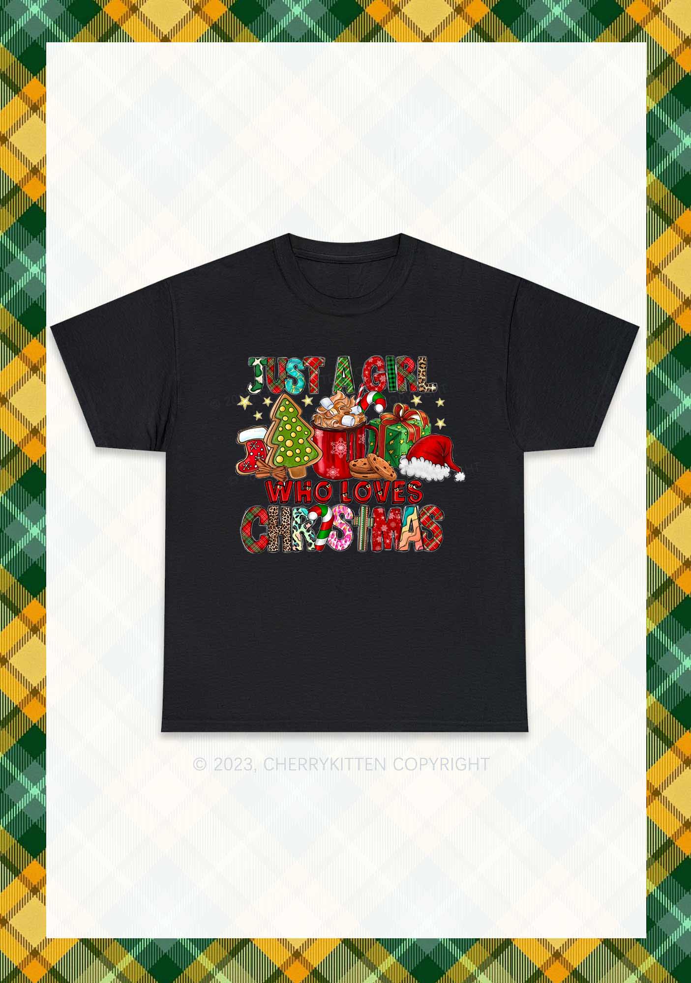 Just A Girl Who Loves Christmas Chunky Shirt Cherrykitten