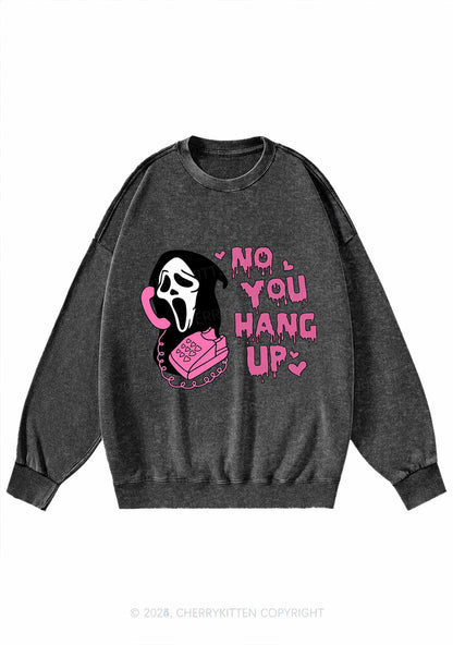 Halloween No You Hang Up Y2K Washed Sweatshirts Cherrykitten