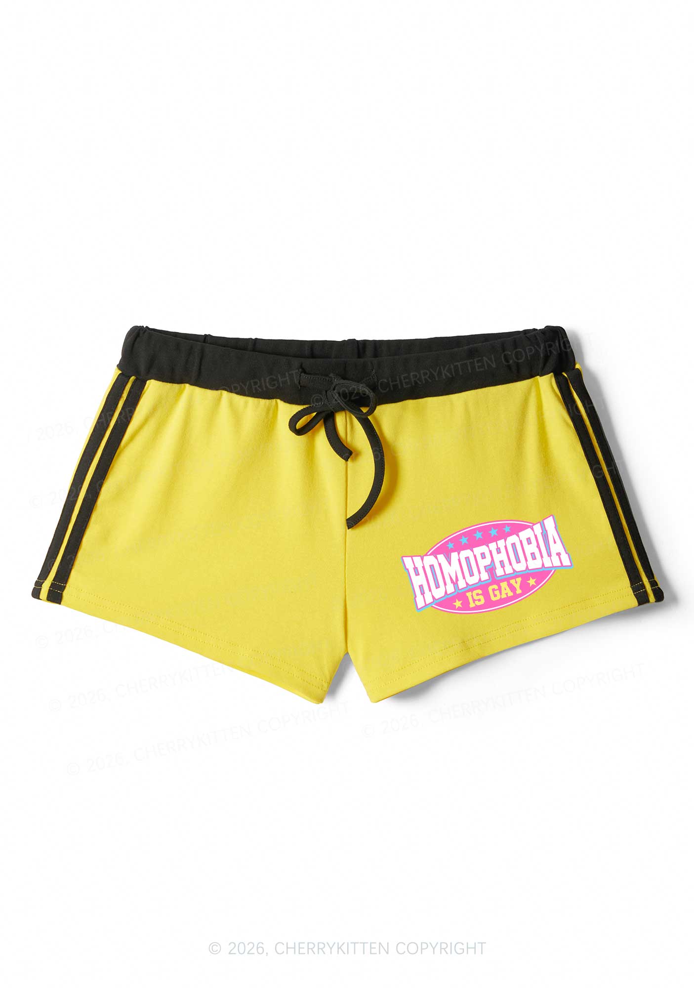 Homophobia Is Gay Pride Y2K Drawstring Mini Shorts Cherrykitten