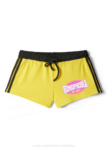 Homophobia Is Gay Pride Y2K Drawstring Mini Shorts Cherrykitten