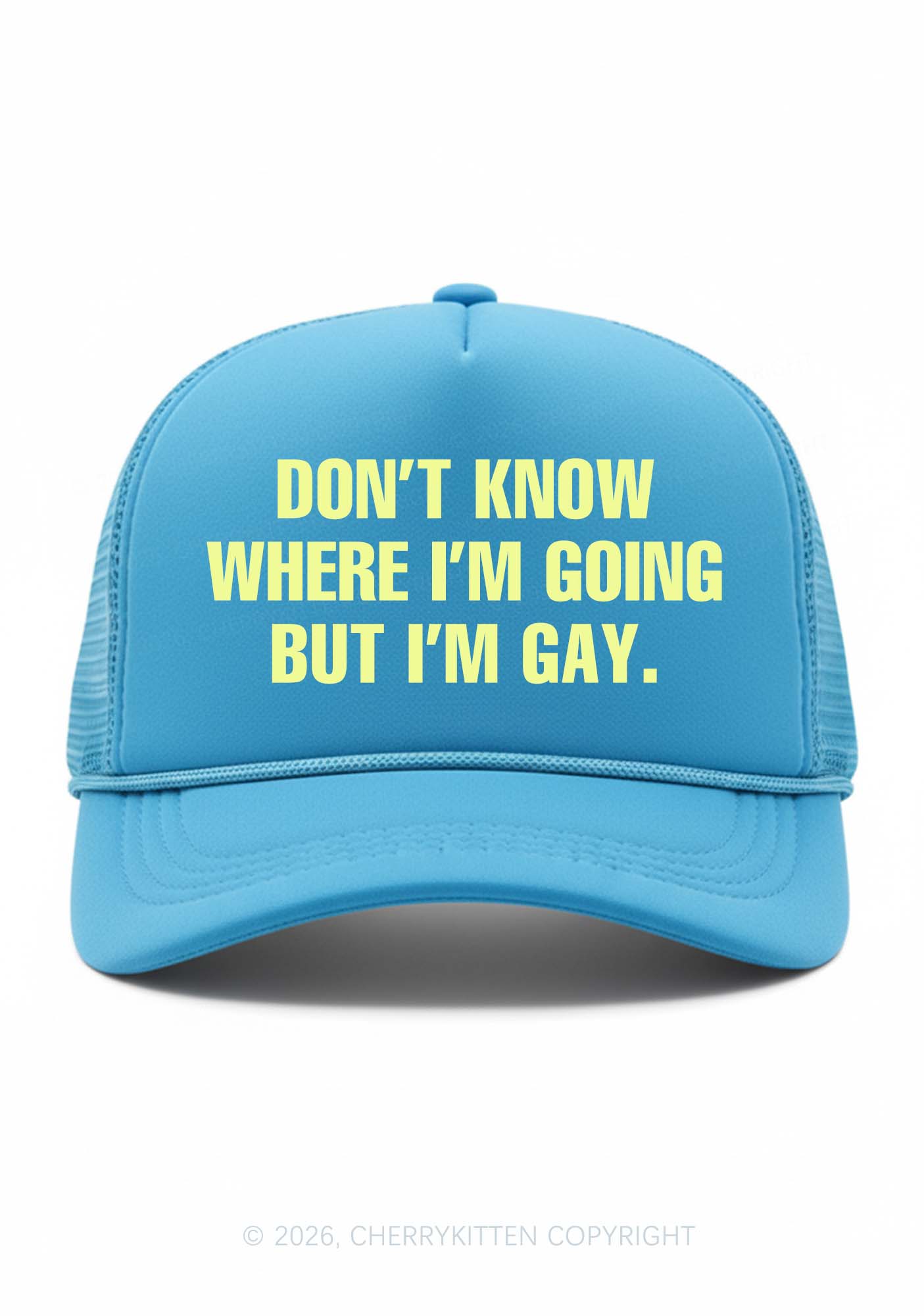 But Im Gay Pride Y2K Trucker Hat Cherrykitten