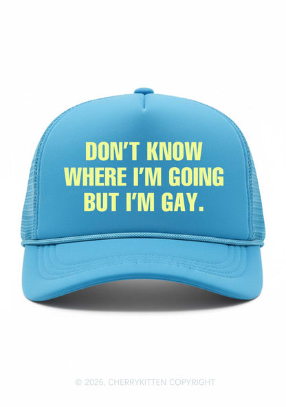 But Im Gay Pride Y2K Trucker Hat Cherrykitten