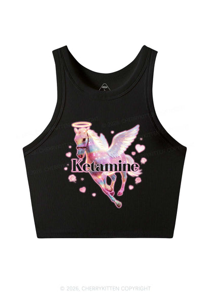 Angel K Horse Valentine's Day Y2K Crop Tank Top Cherrykitten