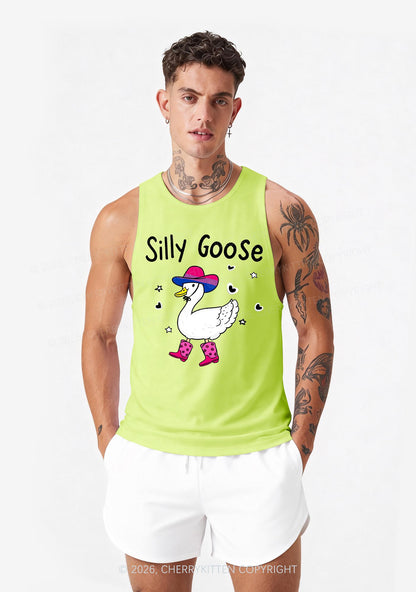 Silly Goose Bisexual Pride Y2K Men Racerback Tank Top Cherrykitten