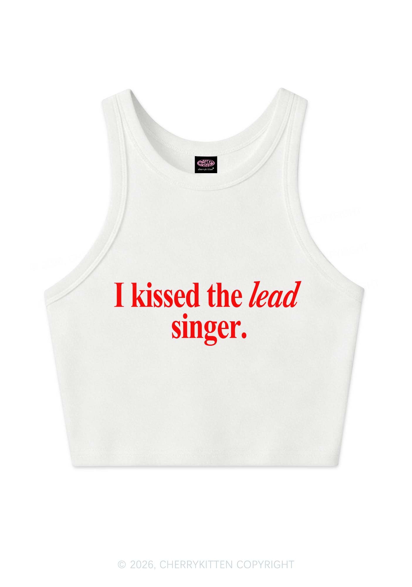 I Kissed The Lead Singer Y2K Crop Tank Top Cherrykitten