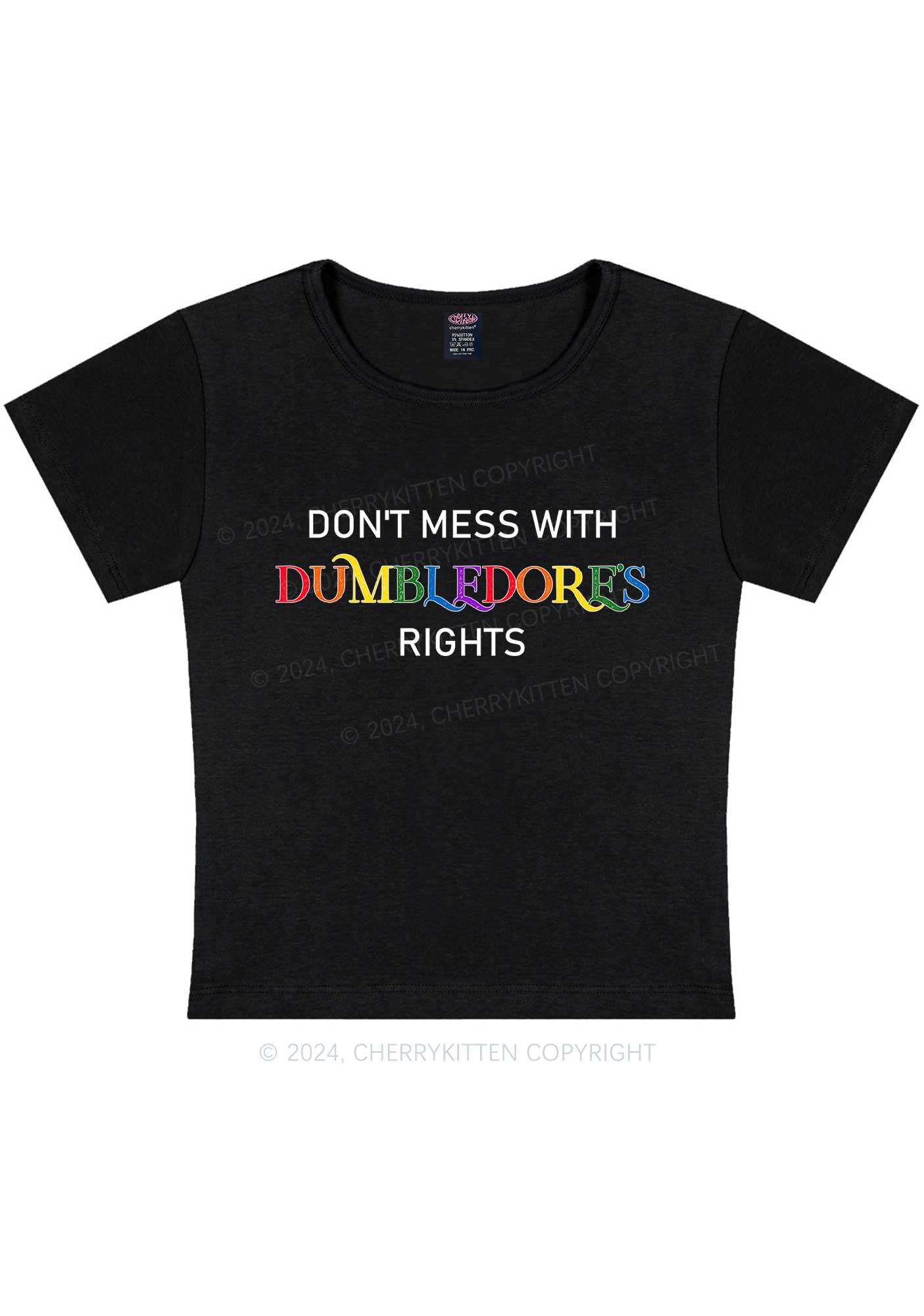 Curvy Dumbledore's Rights Y2K Baby Tee Cherrykitten