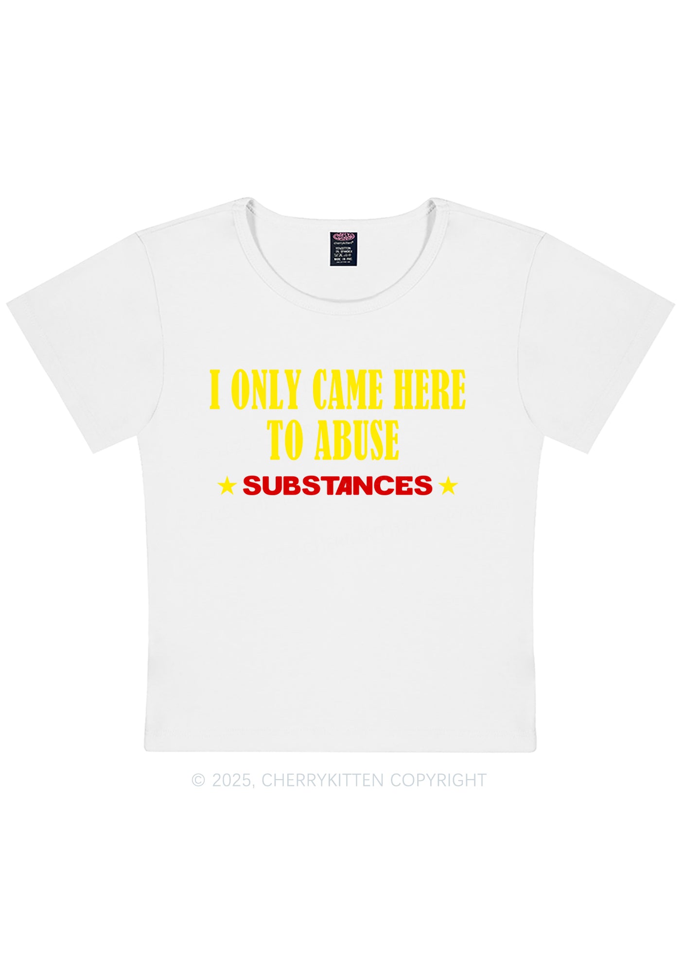 Abuse Substances Y2K Baby Tee Cherrykitten