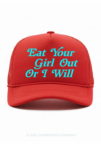 Eat Your Girl Out Pride Y2K Trucker Hat Cherrykitten