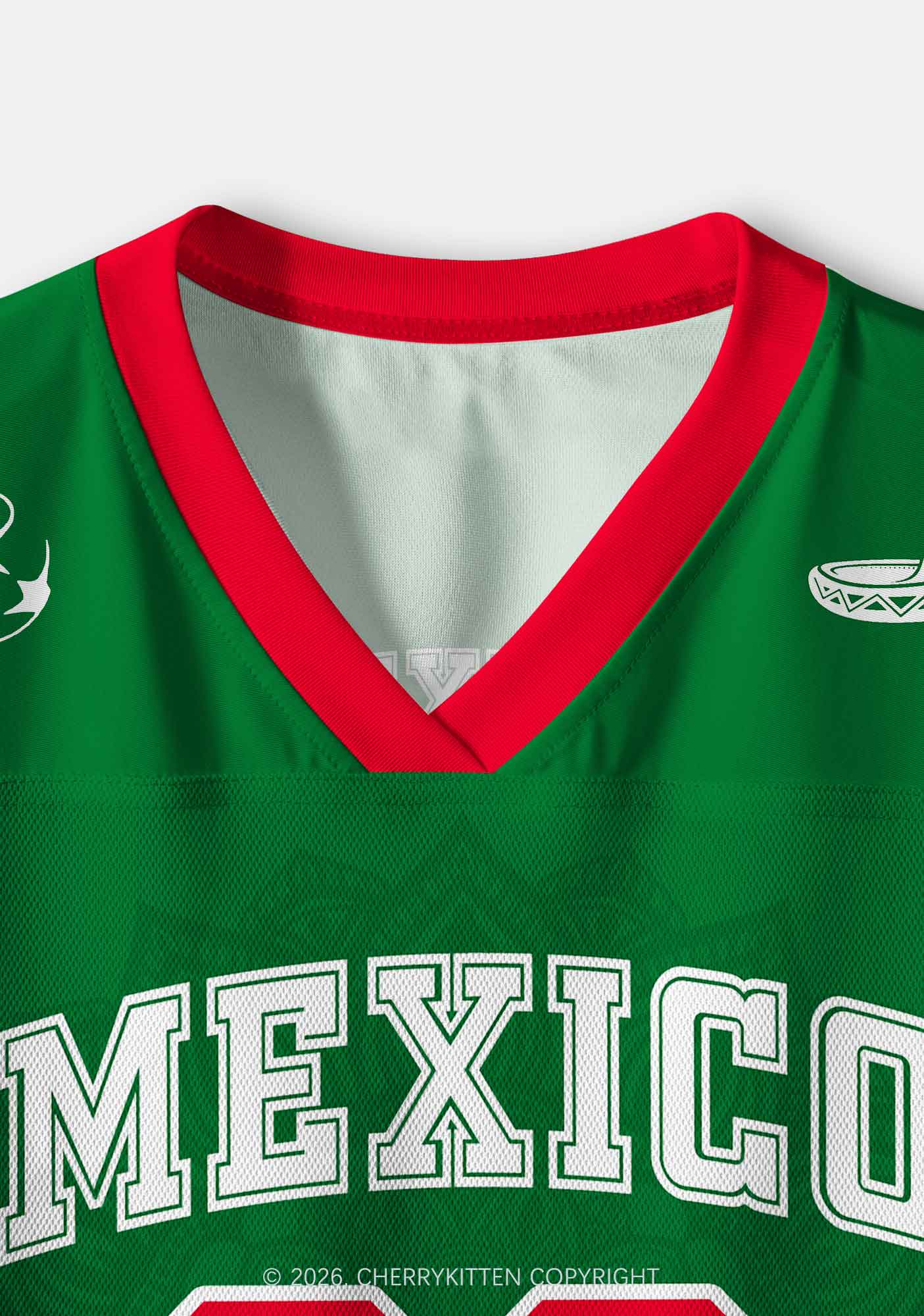 Custom Green Mexico Sombrero Y2K Crop Sport Jersey Shirts Cherrykitten