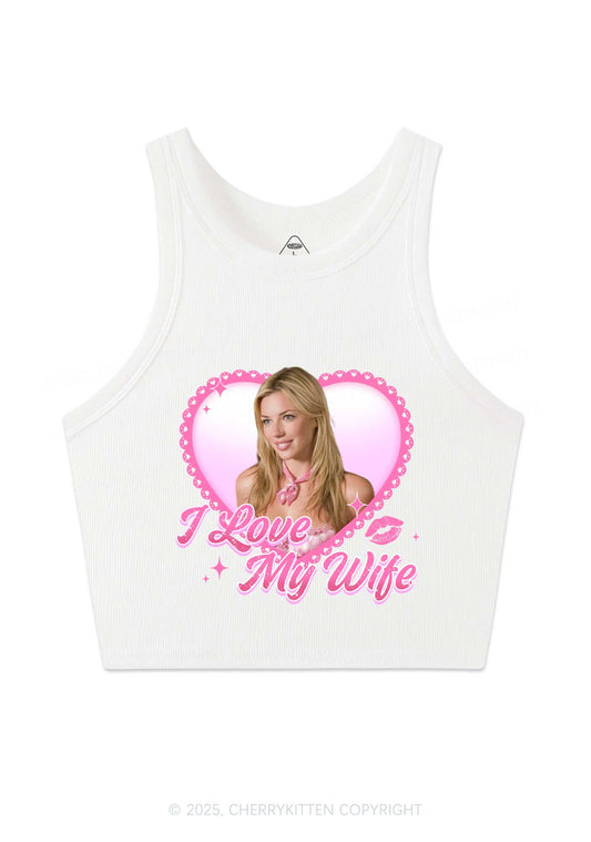 Custom I Love My Wife Y2K Crop Tank Top Cherrykitten