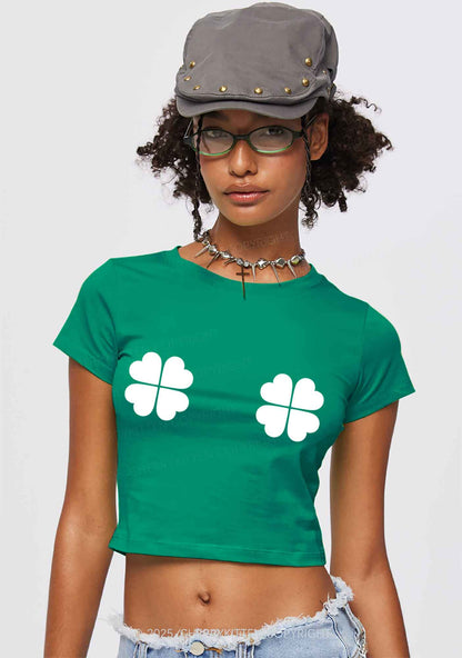 Shamrock Inspector Two Sides St Patricks Y2K Baby Tee Cherrykitten