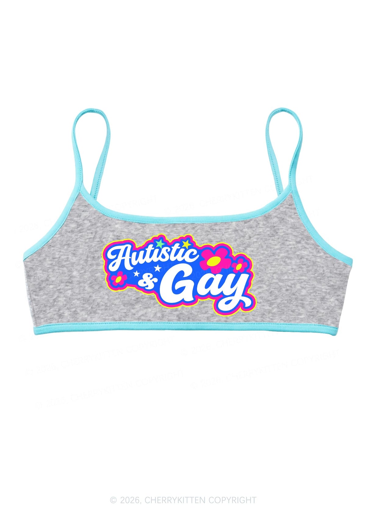 Autistic Gay Pride Y2K Super Crop Cami Cherrykitten