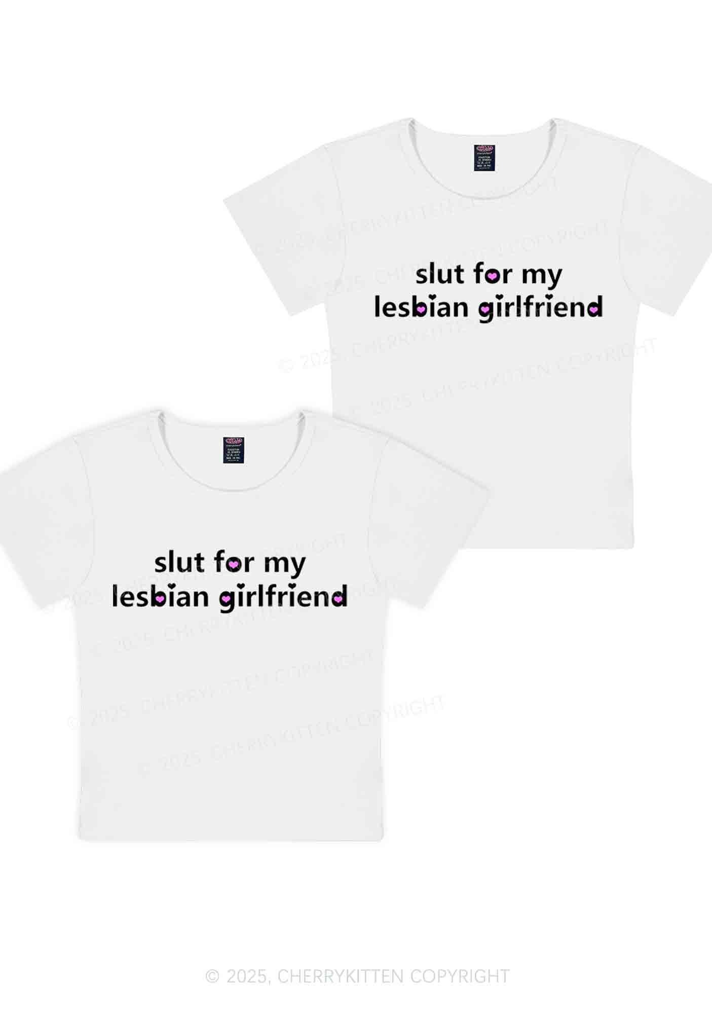 Slxt For My Lesbian GF Y2K Valentine's Day Baby Tee Cherrykitten
