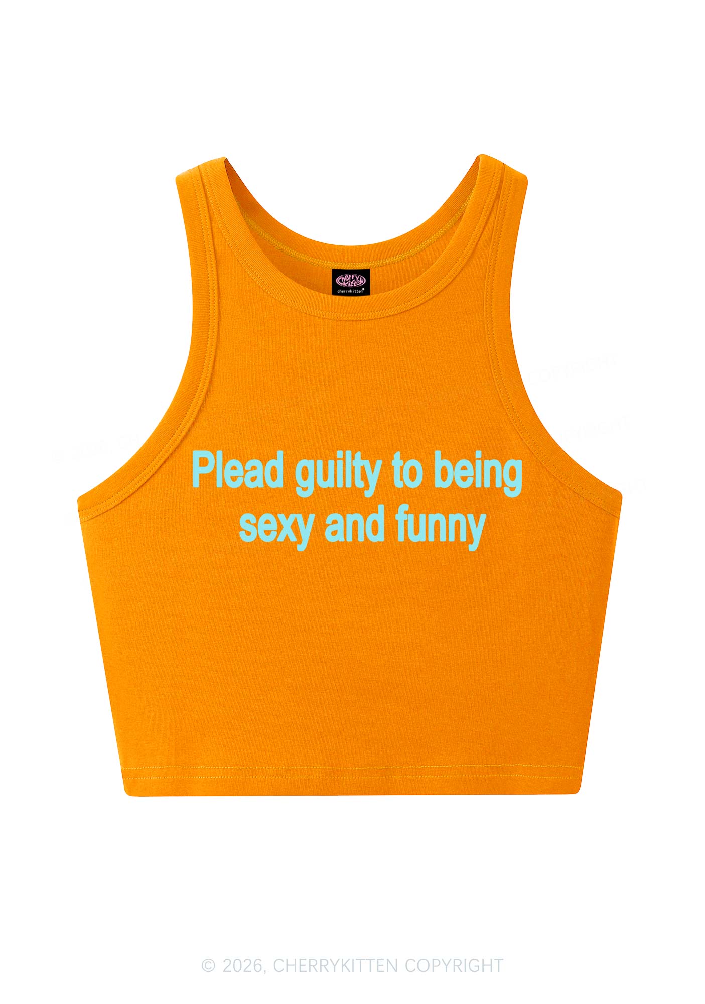 Plead Guilty To Being Funny Y2K Crop Tank Top Cherrykitten