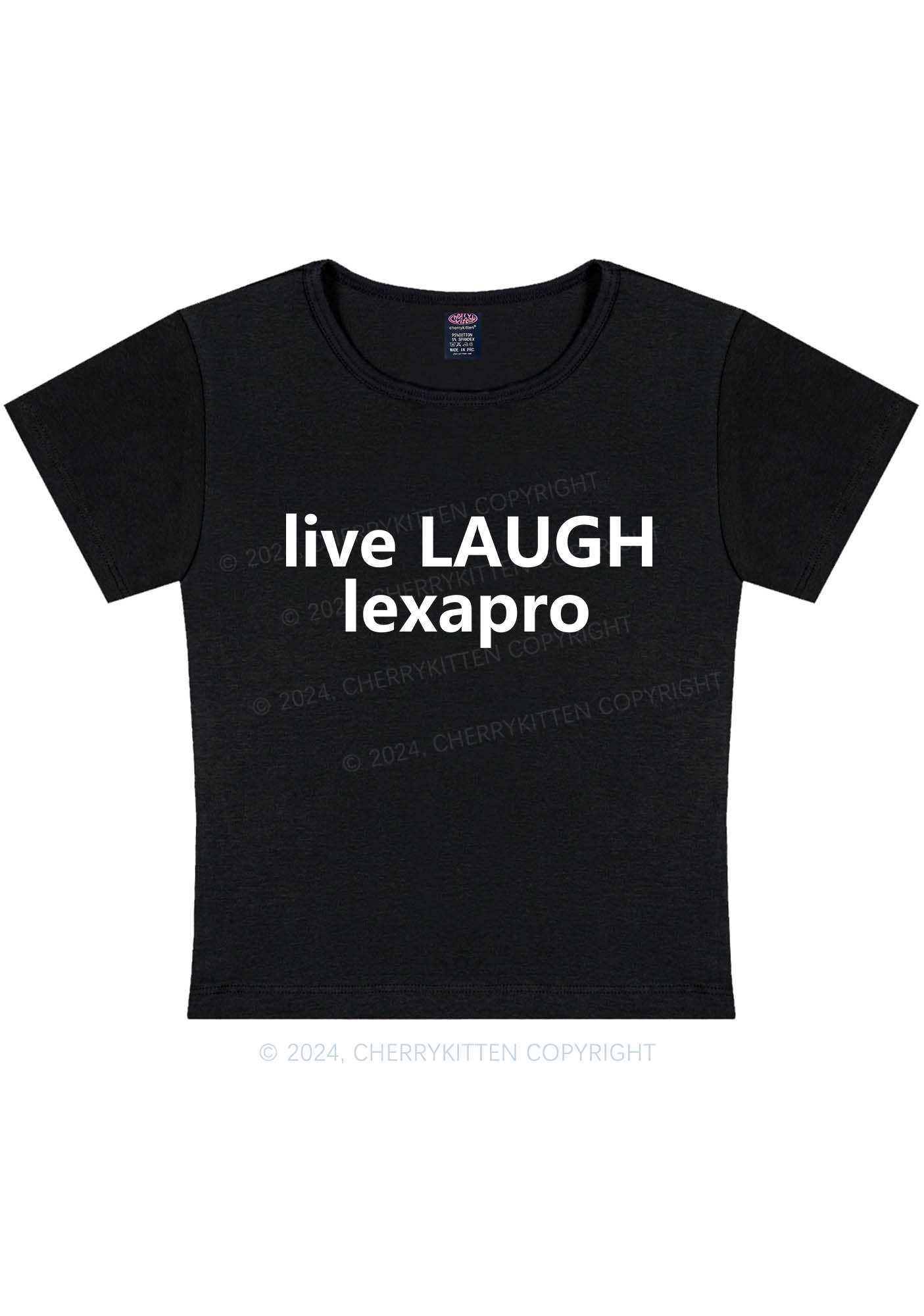 Live Laugh Lexapro Y2K Baby Tee Cherrykitten