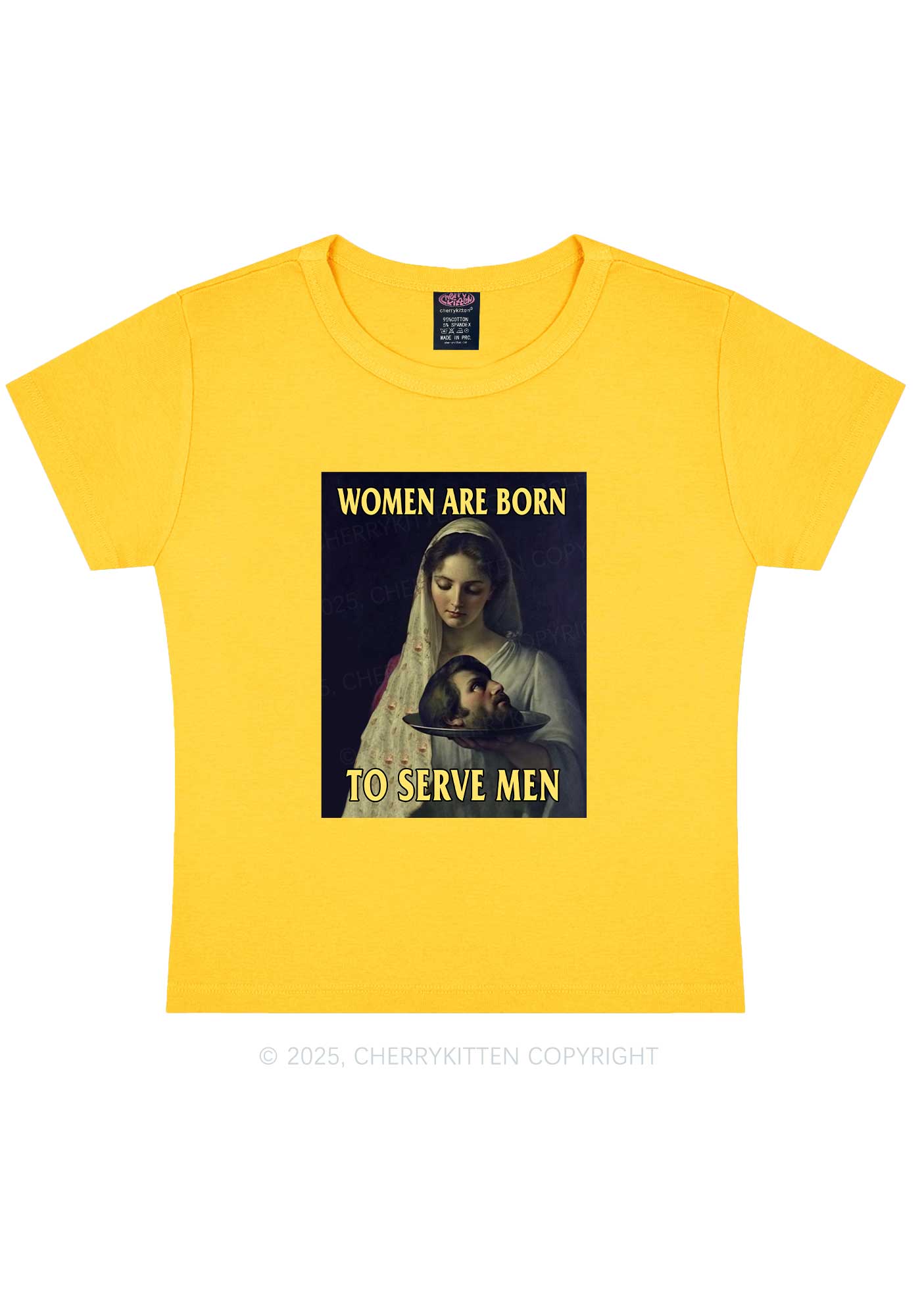 Women Born To Serve Y2K Baby Tee Cherrykitten