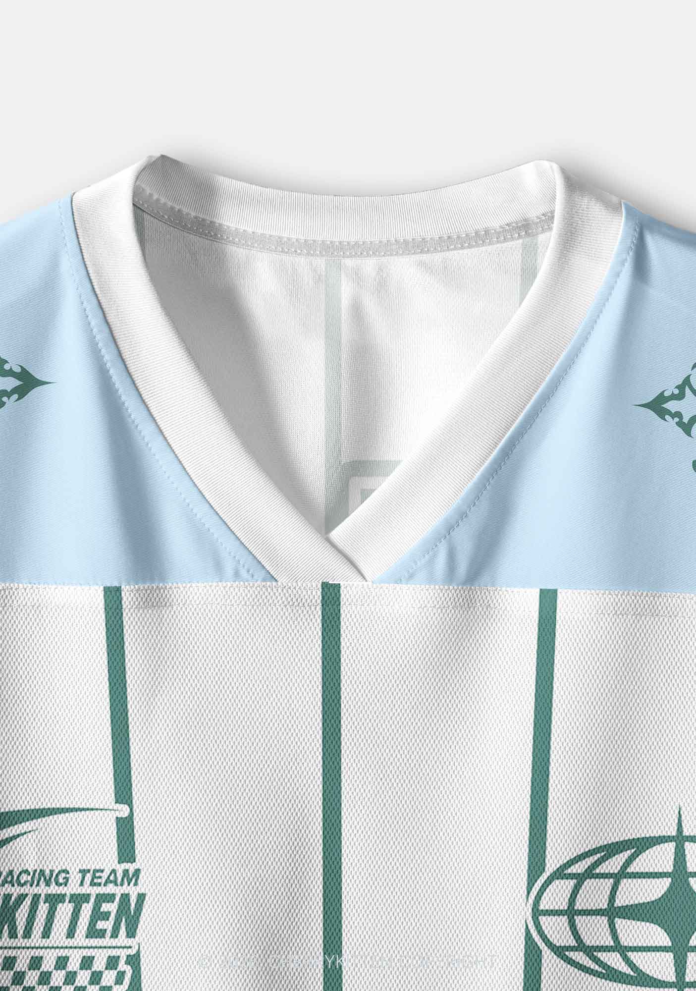 Green Stripes Bisexual Mess Pride Y2K Crop Sport Jersey Shirts Cherrykitten