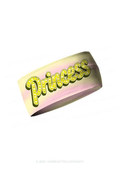 Pink Yellow Gradient Princess Y2K Print Headband Cherrykitten