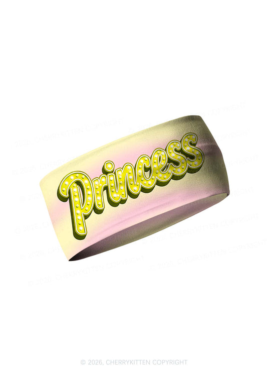 Pink Yellow Gradient Princess Y2K Print Headband Cherrykitten