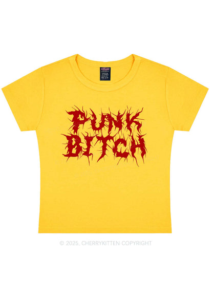Punk Bxxch Y2K Baby Tee Cherrykitten