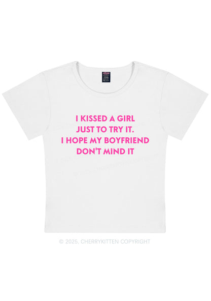 I Just Kissed A Girl Pride Y2K Baby Tee Cherrykitten