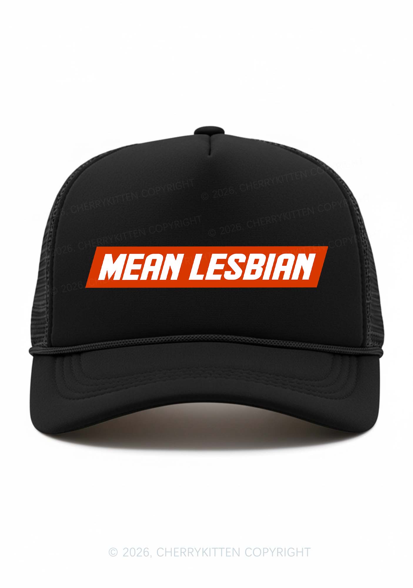 Mean Lesbian Pride Y2K Trucker Hat Cherrykitten