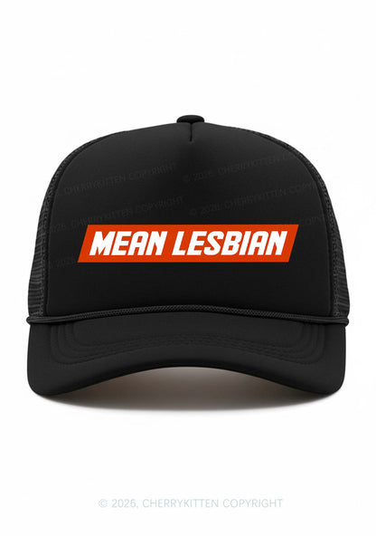Mean Lesbian Pride Y2K Trucker Hat Cherrykitten