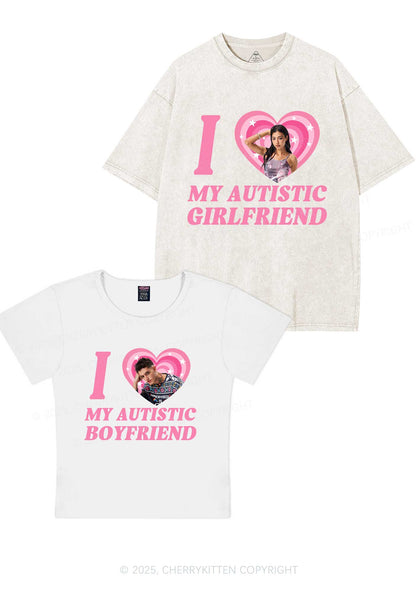 Custom My Autistic BF GF Y2K Valentine's Day Couple Shirt Cherrykitten