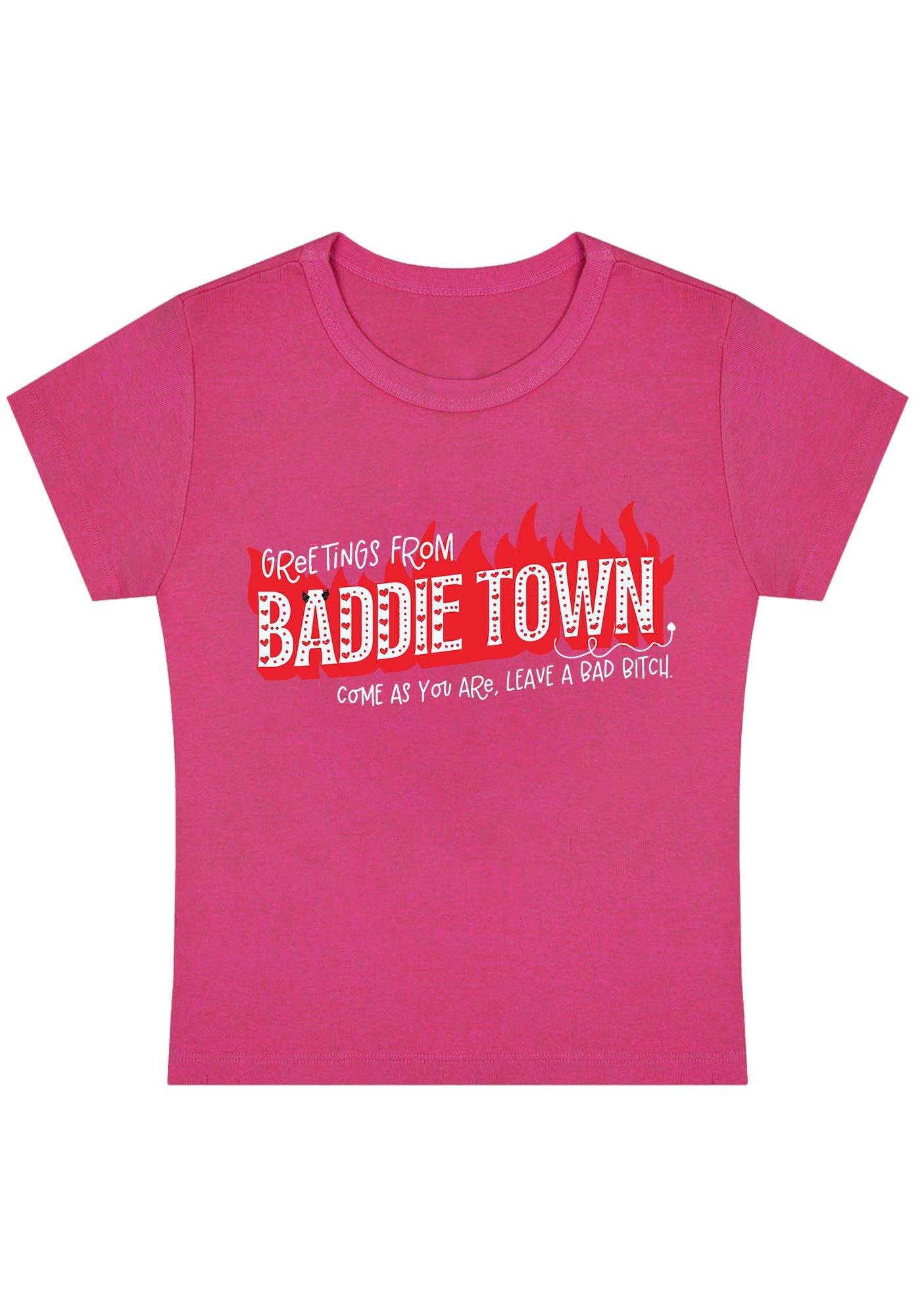 Curvy Greetings From Baddie Town Baby Tee