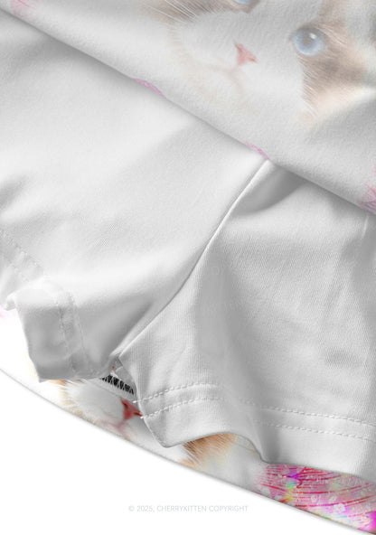 Alpha Male Cats Y2K Print Mini Skirt Cherrykitten