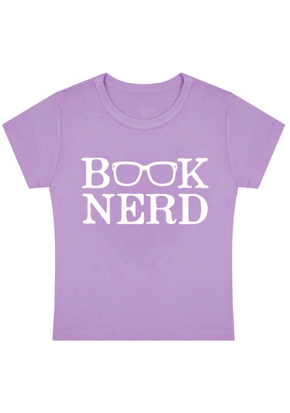 Book Nerd Glasses Y2K Baby Tee