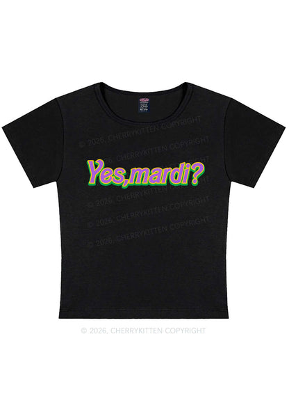 Yes Mardi Y2K Baby Tee Cherrykitten
