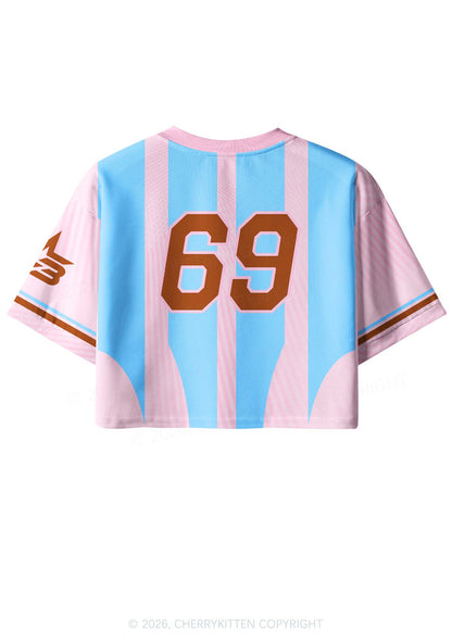 Light Pink Gods Favorite Fag Pride Y2K Crop Sport Jersey Shirts Cherrykitten