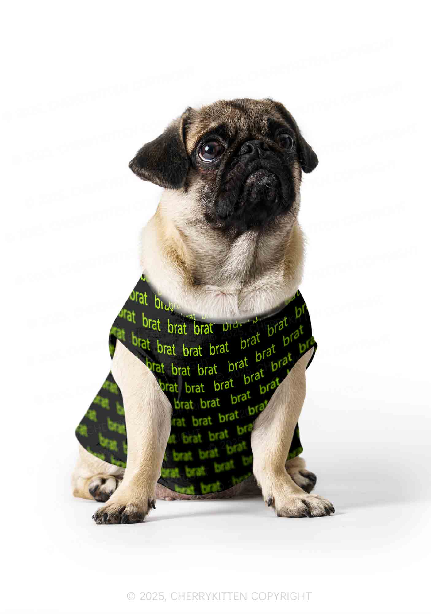 Green Brat Y2K Pet Tank Top Cherrykitten