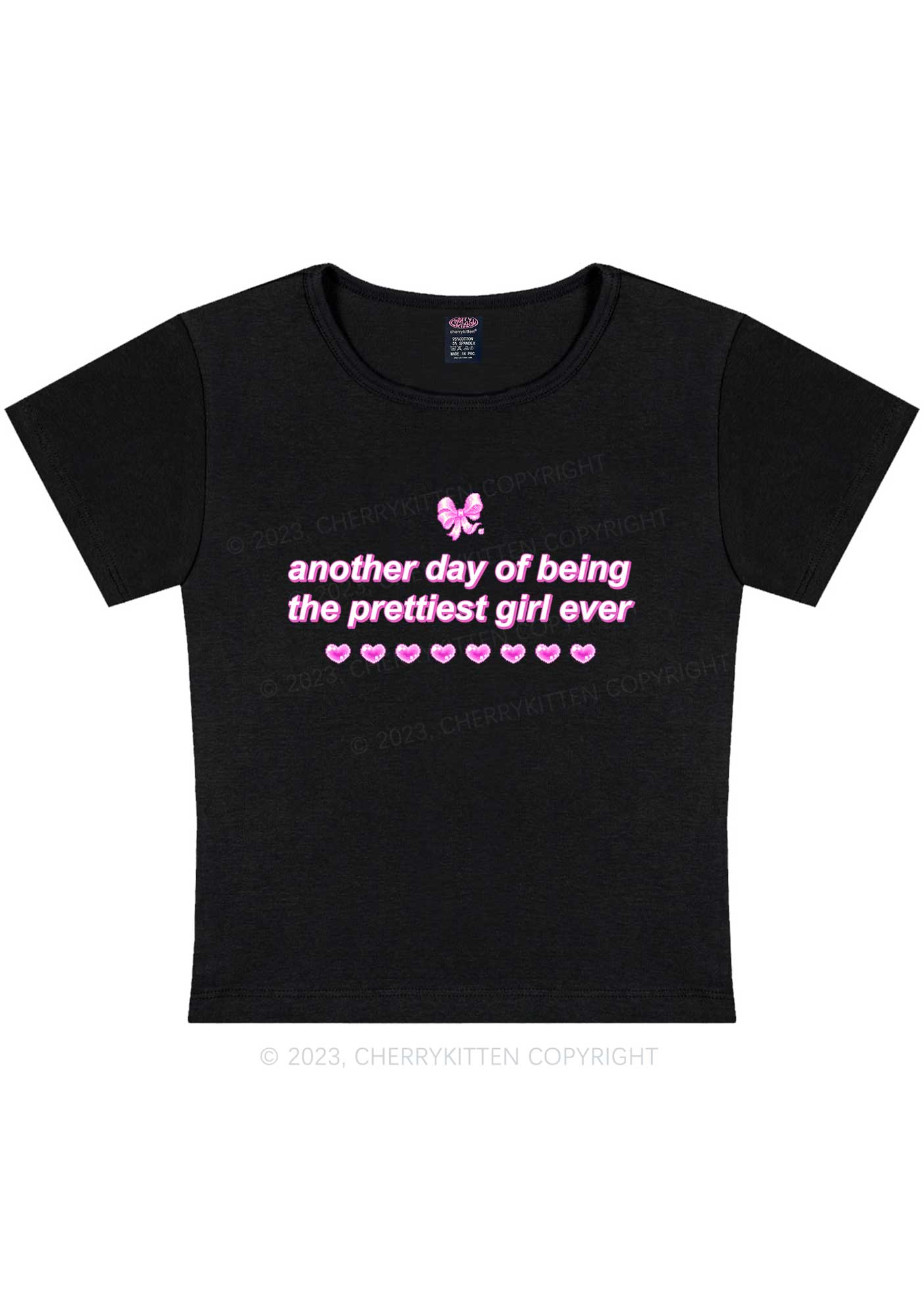 Curvy Prettiest Girl Ever Y2K Baby Tee Cherrykitten