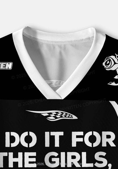 Black I Do It For The Girls Pride Y2K Crop Sport Jersey Shirts Cherrykitten