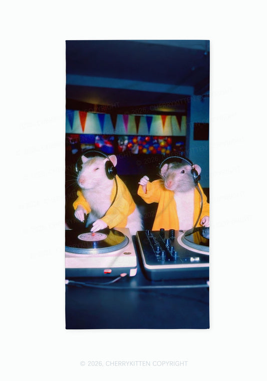 DJ Rats Y2K Beach Towel Cherrykitten