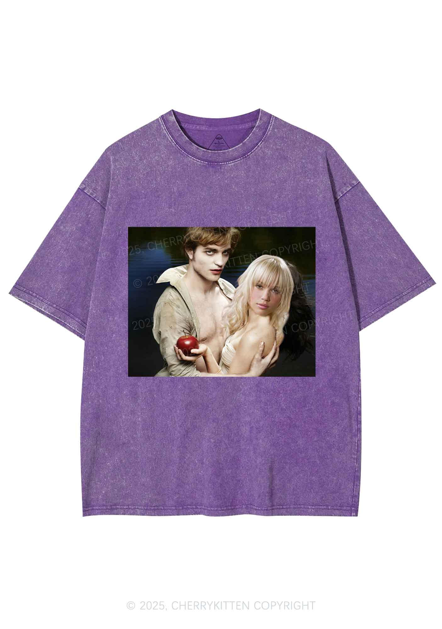 Custom Vampire Lover Photo Y2K Shirts Washed Tee Cherrykitten