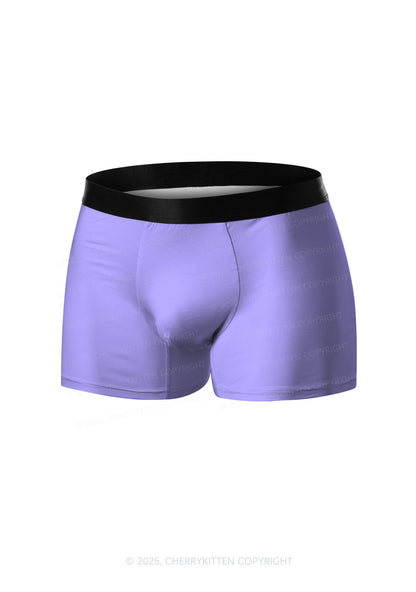 Purple Y2K Print Men Boxer Briefs Cherrykitten