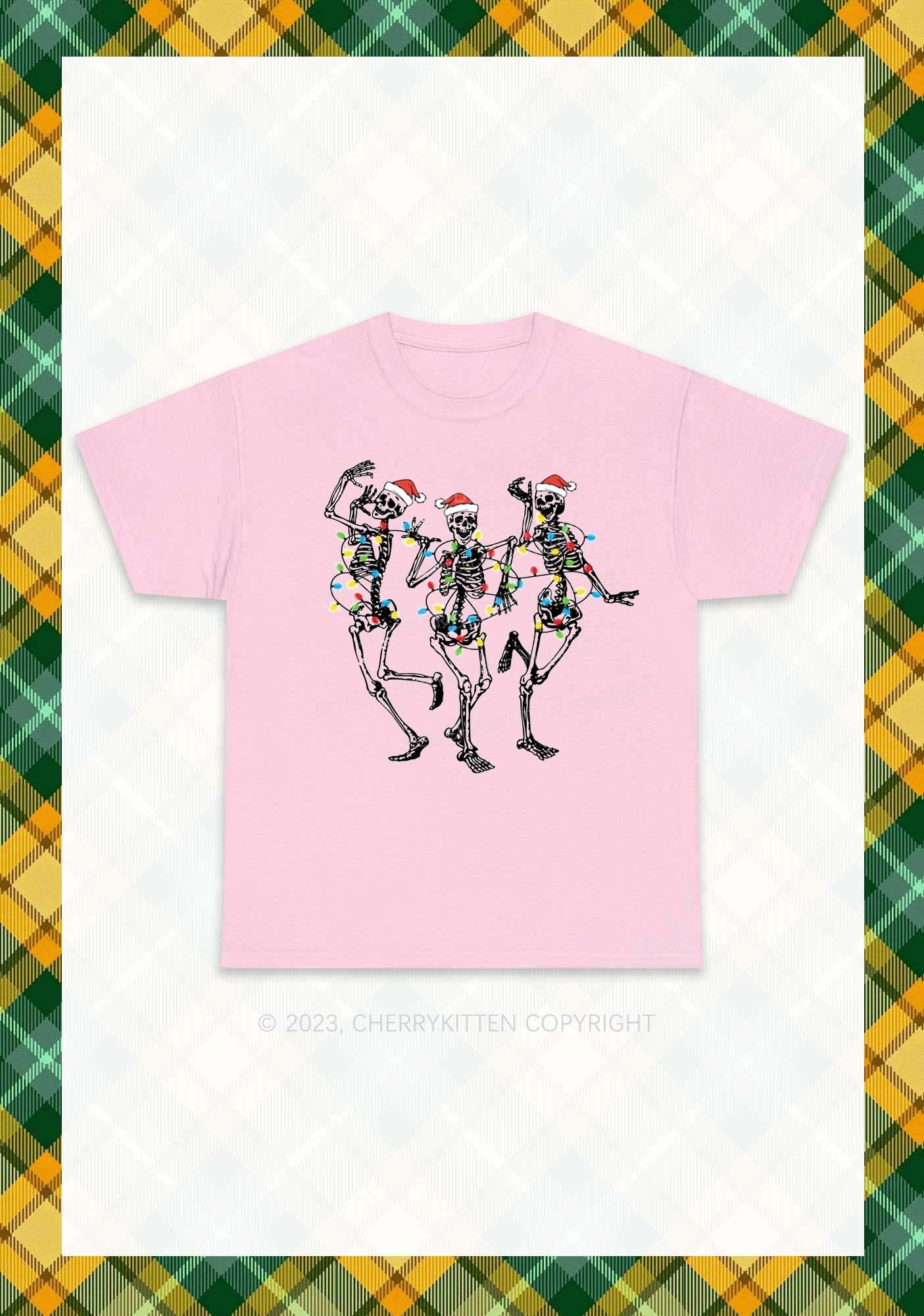 Christmas Dancing Skeletons Chunky Shirt Cherrykitten