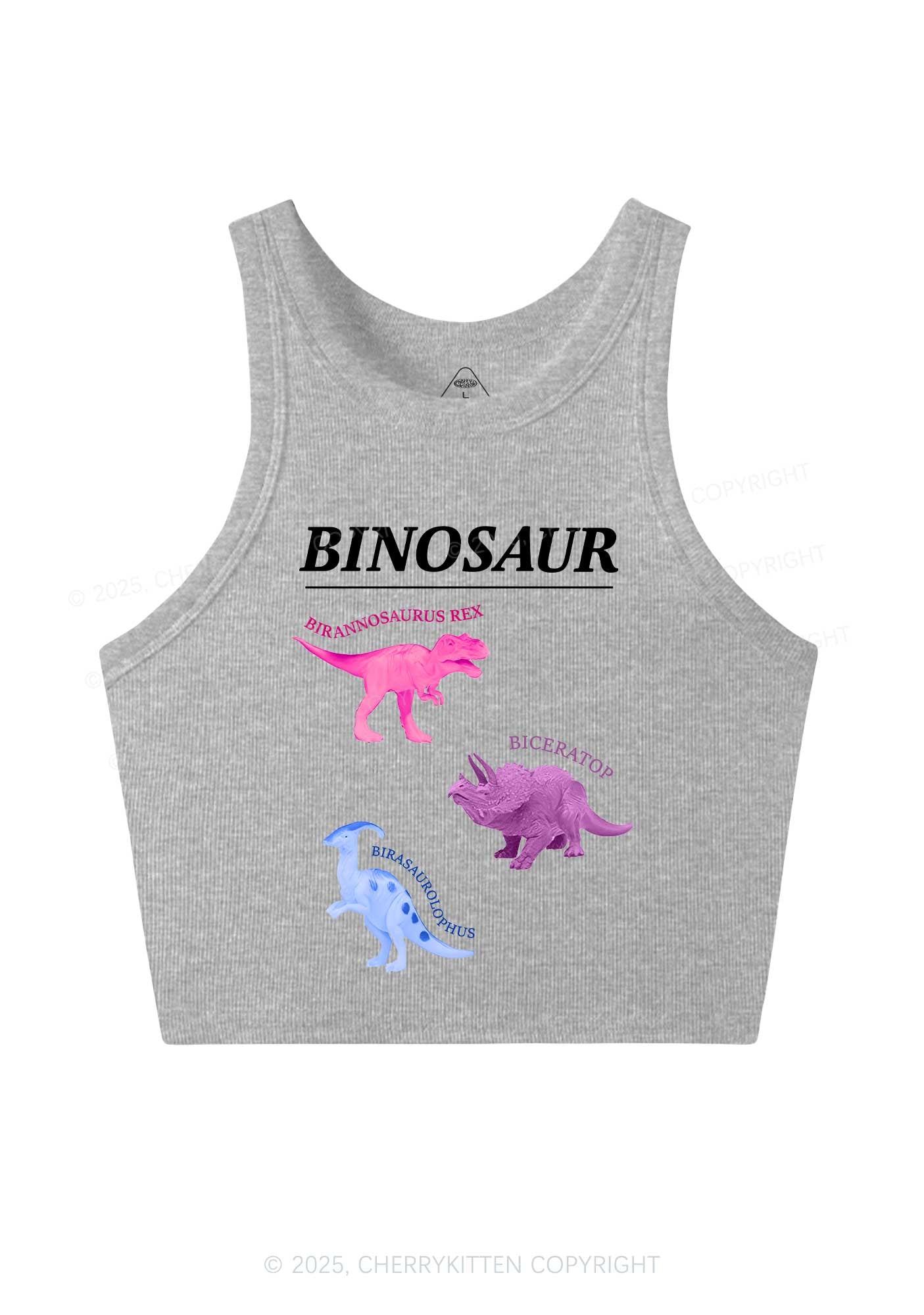 Binosaur Pride Y2K Crop Tank Top Cherrykitten