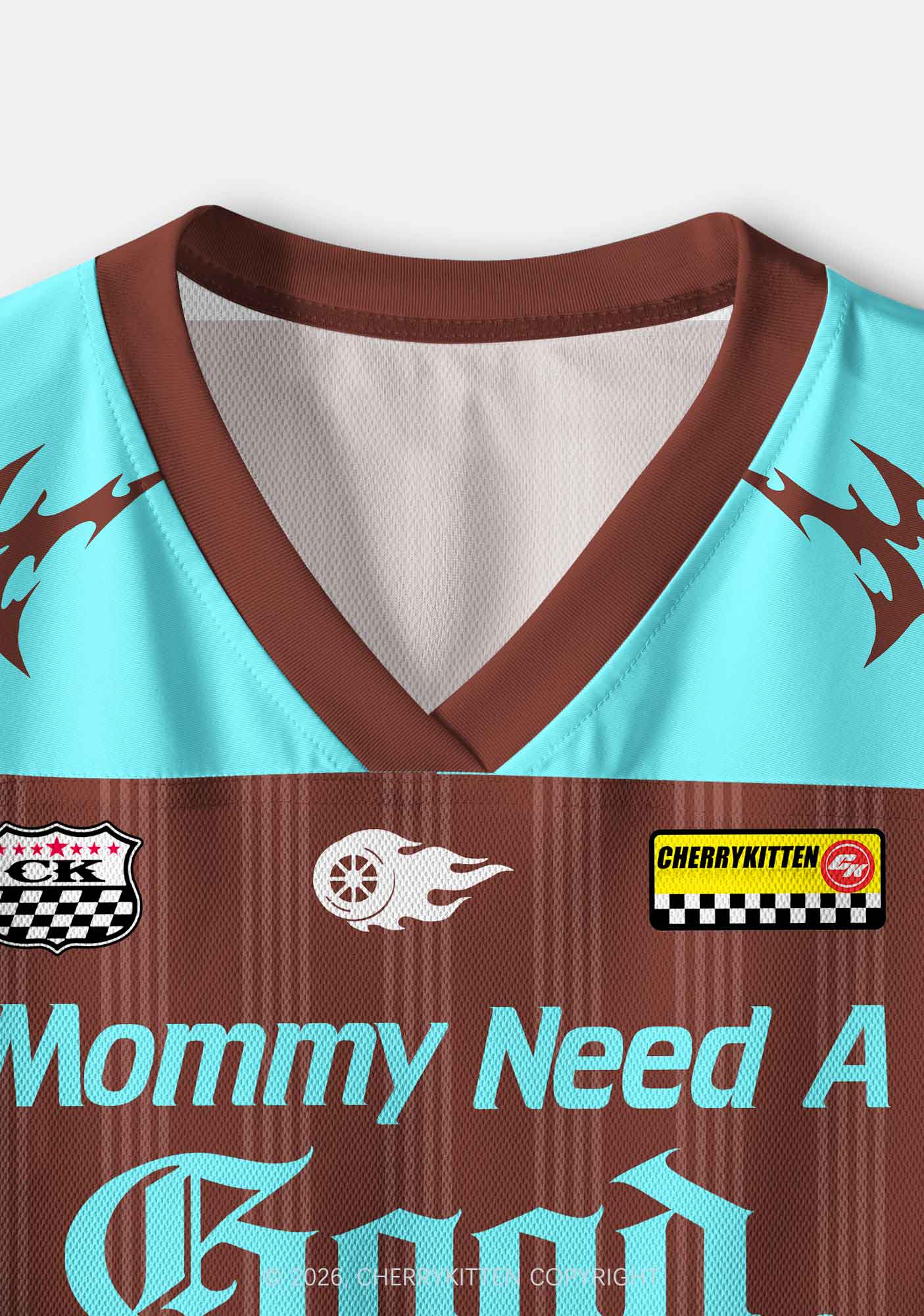 Mommy Needs A Good Boy Y2K Crop Sport Jersey Shirts Cherrykitten