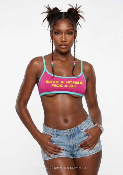 Ride A DJ Y2K Super Crop Cami Cherrykitten