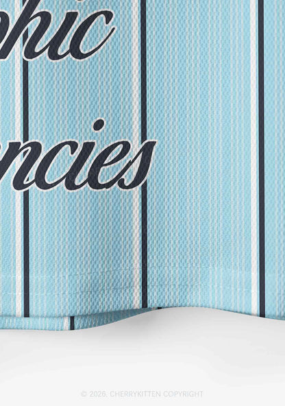 Light Blue Sapphic Tendencies Pride Y2K Crop Sport Jersey Shirts Cherrykitten