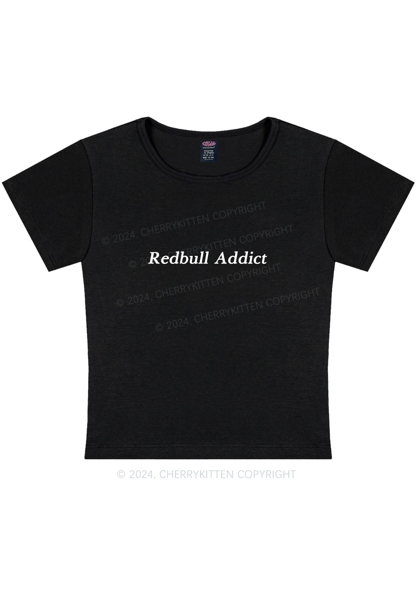 Curvy Redbull Addict Y2K Baby Tee Cherrykitten