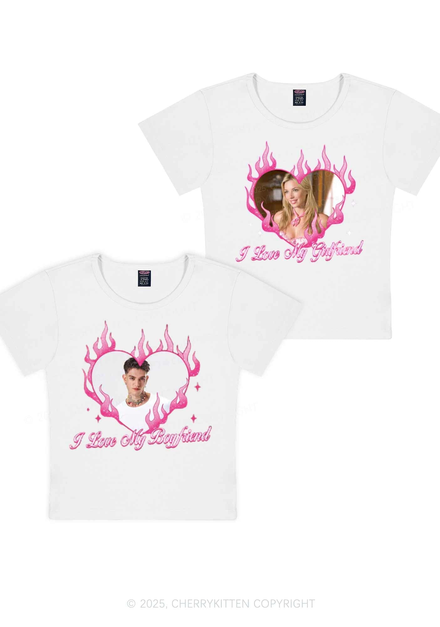 Custom I Love My GF BF Y2K Valentine's Day Baby Tee Cherrykitten
