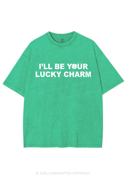 Be Your Lucky Charm St Patricks Y2K Washed Tee Cherrykitten
